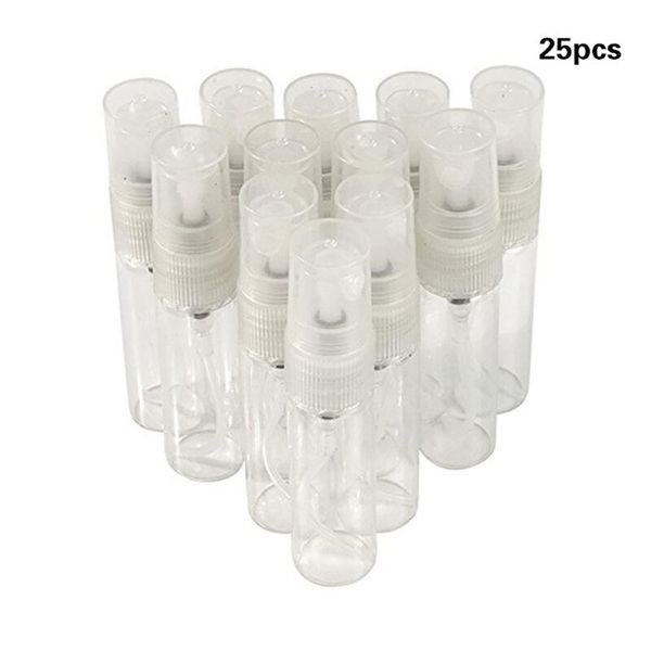 

25pcs mini 5ml glass refillable travel perfume empty bottle atomizer sprayer portable spray storage bottles & jars
