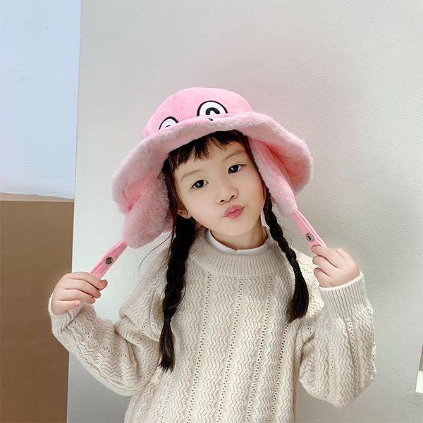 

caps & hats autumn and winter children's ear hats, fisherman boys girls cute babies warm baby hat 2021, Yellow