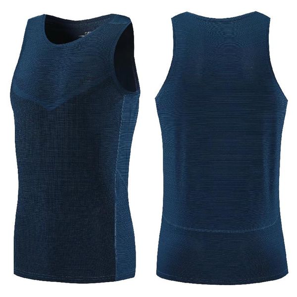

running jerseys vest men compression tank gym t shirts yoga workout fitness sleeveless t-shirts sports clothing jogging, Black;blue