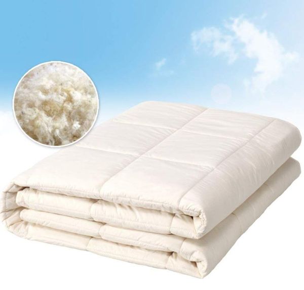 

comforters & sets 100% pure wool filled comforter for all seasons, encased in cotton down alternative comforter, duvet insert, natural white