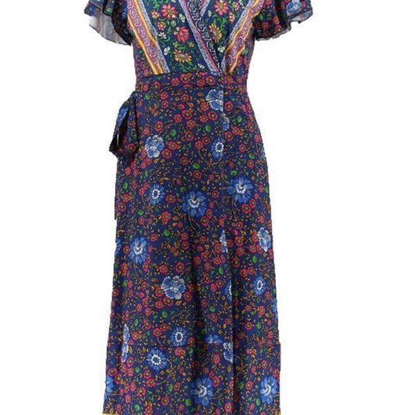 

factoryno3x 2019 v-neck split bohemian print beach dress summer, White;black