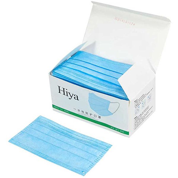 

50pcs a box disposable masks with breathable blue masks reusable mouth cover fashion fabric masks face cover mascarilla new 2020