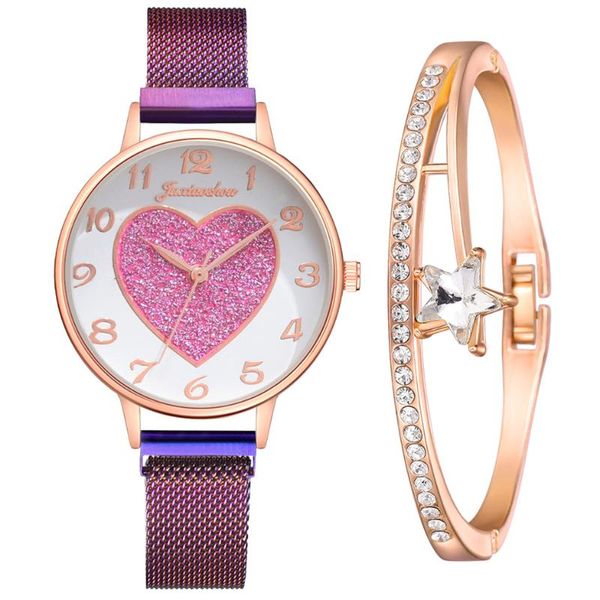 

wristwatches cute women bracelet watch fashion leather strap ladies heart-shaped dial exquisite clock gift, Slivery;brown