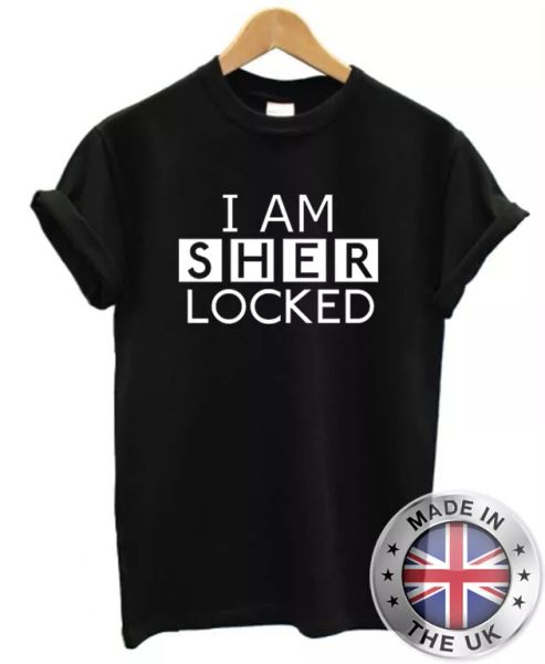 

sherlock holmes "i am by" t-shirt s-xxl man woman, White;black
