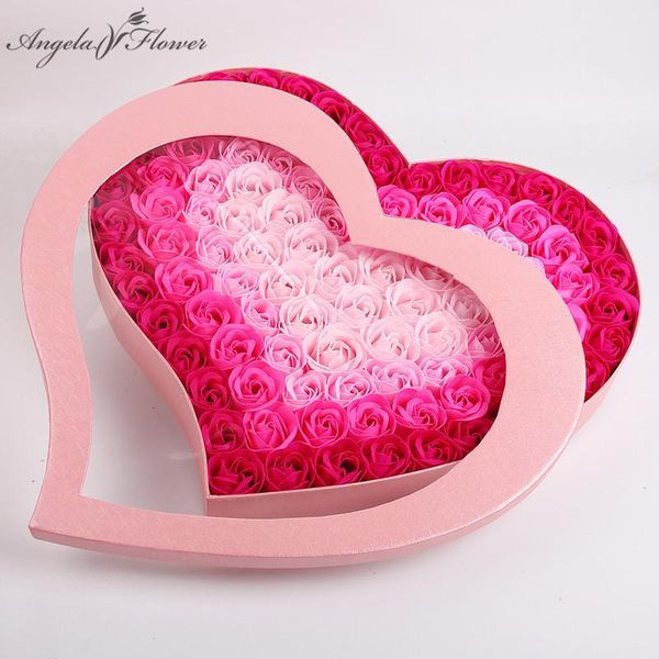 

decorative flowers & wreaths 99 rose soap flower with gift box valentine's day mother's birthday diy creative wedding party suppli