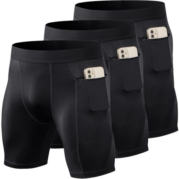 

gym clothing 3pack men bodybuilding shorts fitness workout inseam knickers male muscle alive compressions skinny leggins hombre w/ pocket, White;black
