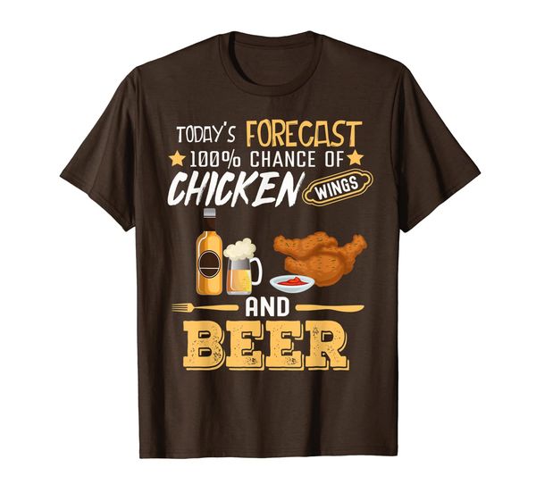 

Funny Chicken Wing Fan Tshirt - Today' Forecast Beer Lovers T-Shirt, Mainly pictures