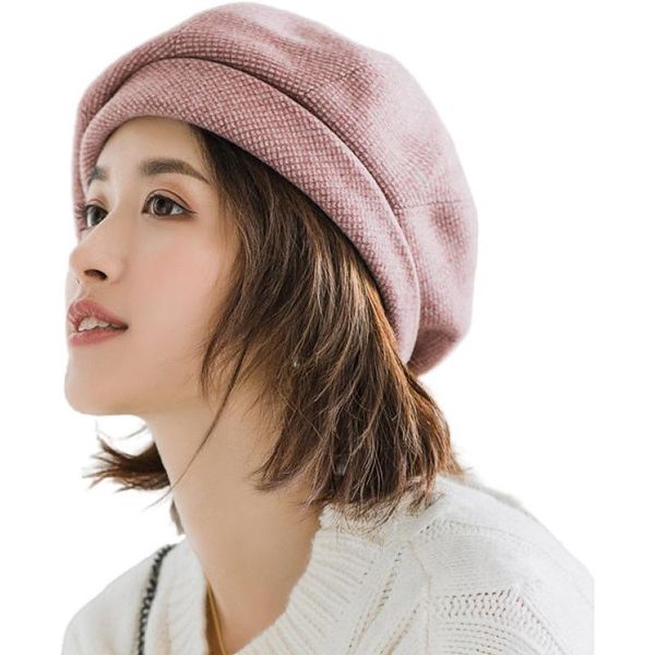 

berets autumn and winter houndstooth beret female british retro art painter hat japanese trend ladies, Blue;gray