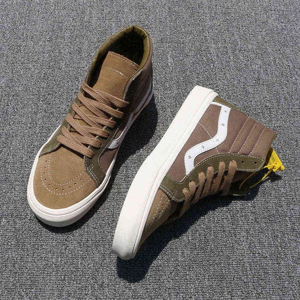 

longvance men's shoes 50th anniversary yu wenle same brown canvas lovers' skateboarding women's, Black;white