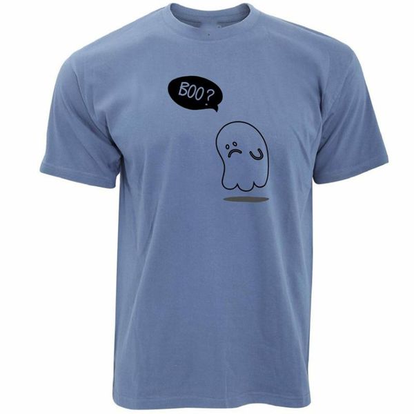 

men's t-shirts novelty halloween t shirt sad ghost joke cute spooky boo scary cool gift personality tee, White;black