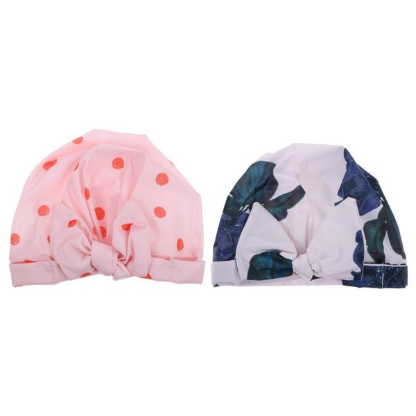 

shower caps 2pcs double-layer elastic cap hair wrap