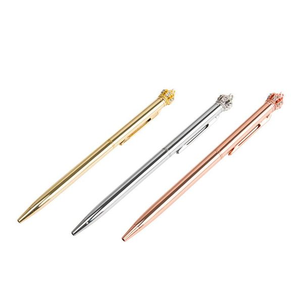 

ballpoint pens 1pc metal ball-point pen rotating creative original cartoon shape golden crown high-end stationery small gift, Blue;orange