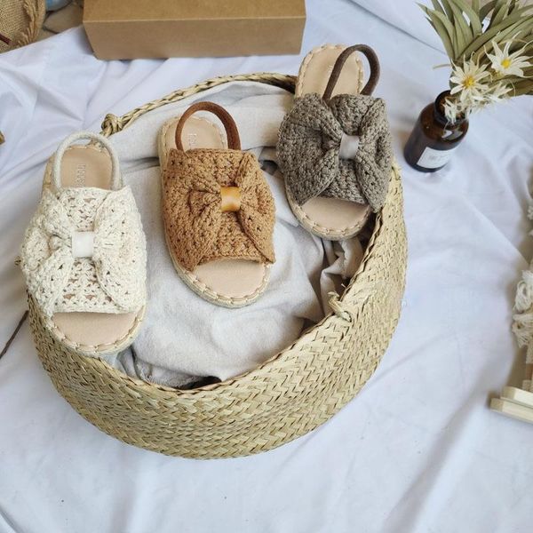 

children's boys and girls korean sandals 2021 summer bow outerwear beach shoes baby pography props, Black;red