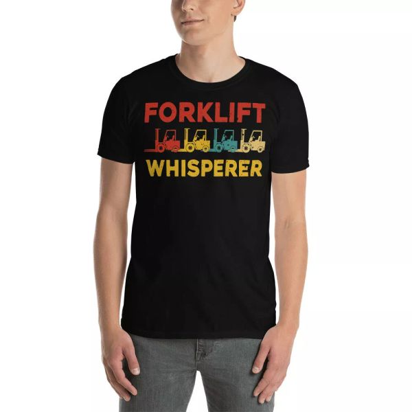 

vintage forklift whisperer cool forklift driver lover gifts t-shirt, White;black