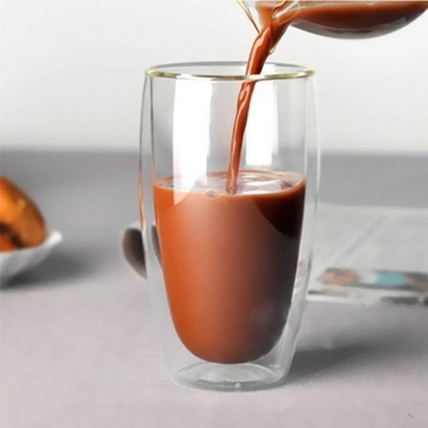 

wine glasses 80/250/350/450ml heat resistant double-layer glass tea milk coffee water cup mugs double wall mug drinkware
