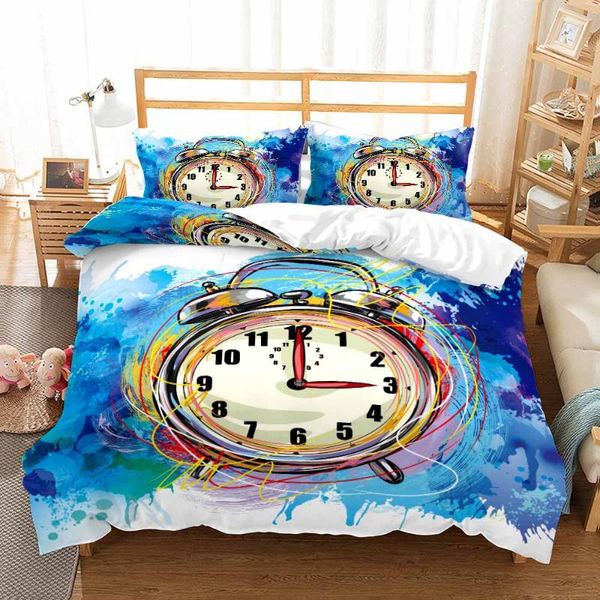 

bedding sets print watch,clock,duvet set king size bedroom comforter  personalized pattern duvetcover&pillowcase north america