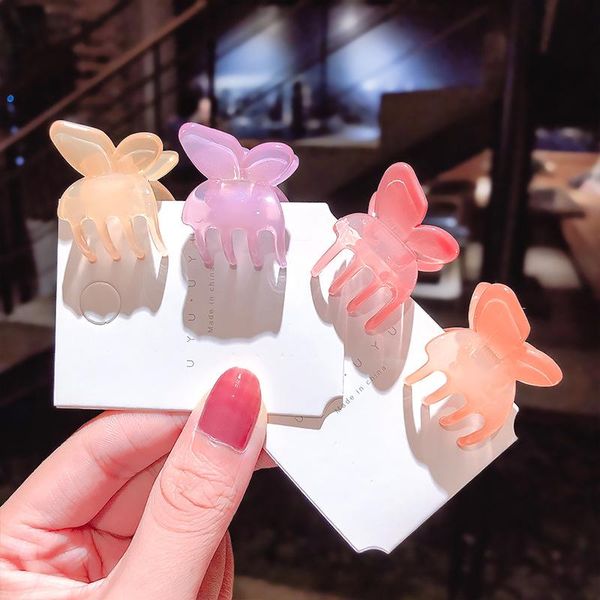 

korean sweet jelly color butterfly hair claw clips for women girls hairpins accesorios para el cabello barrettes headdress accessories, Slivery;white