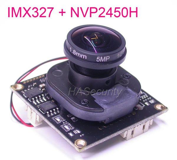 

cameras fisheye lens hdr (wdr) ahd-h / cvbs 1/2.8" starvis imx327 cmos nvp2450 cctv camera pcb board module +osd cable +irc (utc)