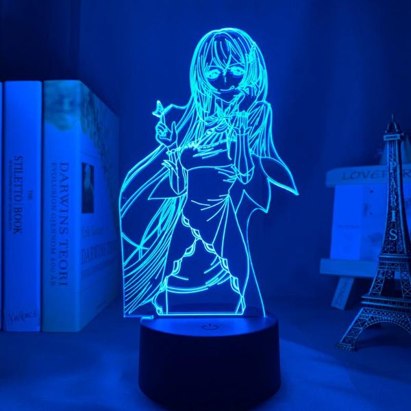 

night lights anime re zero echidna led light for bedroom decor birthday gift lamp drop gadget