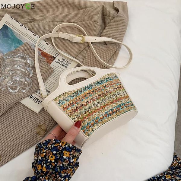 

evening bags small beach handbags women summer fashion pu woven patchwork shoulder crossbody messenger bag