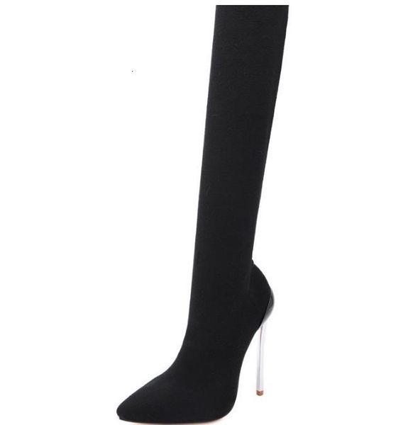 

boots meias e novo salto stiletto super sexy, preto ponta, botas femininas, moda tudo y0la, Black