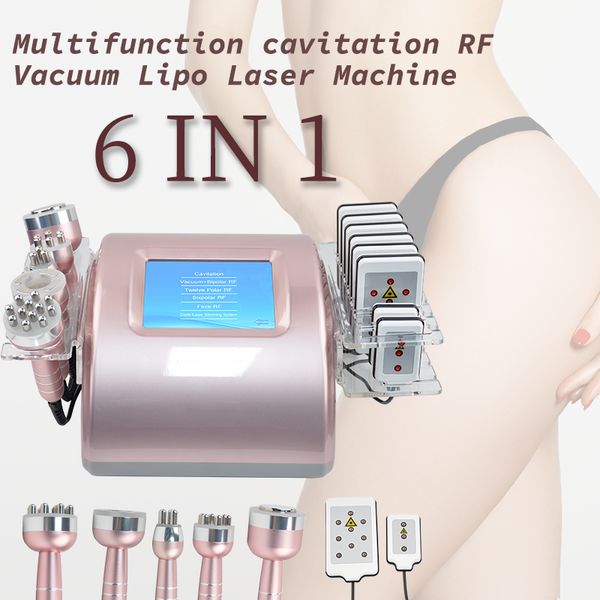 Schönheit Körperform 6 IN 1 Lipolaser Abnehmen Ultraschall-Fettabsaugung 40k Vakuumkavitation RF-System Laser Slim Lipo Radiofrequenz Fettentfernung Gewichtsverlust Maschine