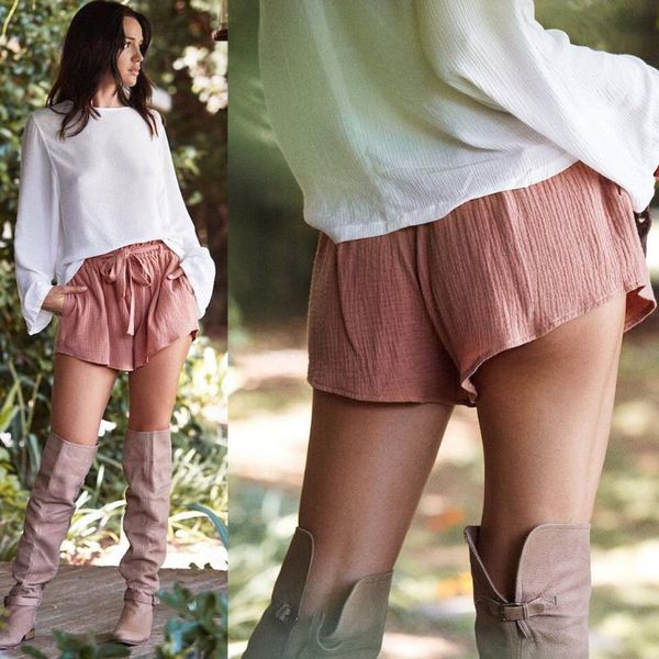 

casual women high waist crepe short summer female mini shorts beach solid clothes 4 colors women's, White;black
