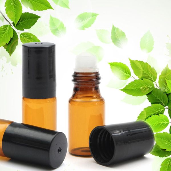 

storage bottles & jars 5/10/20pcs 3ml essential oil empty dispenser roller bottle roll on amber glass liquid reagent pipette kit