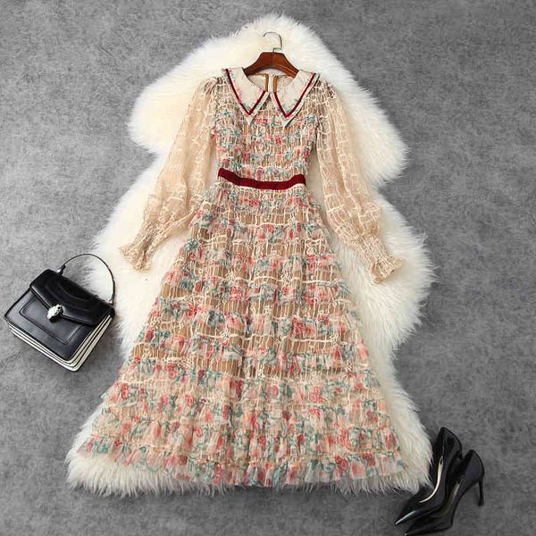 

casual dresses spring superior quality lace girl women's celebrities cake party elegant autumn printed slim fit dress 7ccl, Black;gray