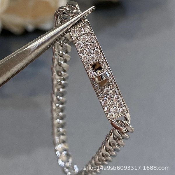 

high version titanium steel nose diamond bracelet women's rose gold rotary buckle exclusive jewelry sale, Golden;silver