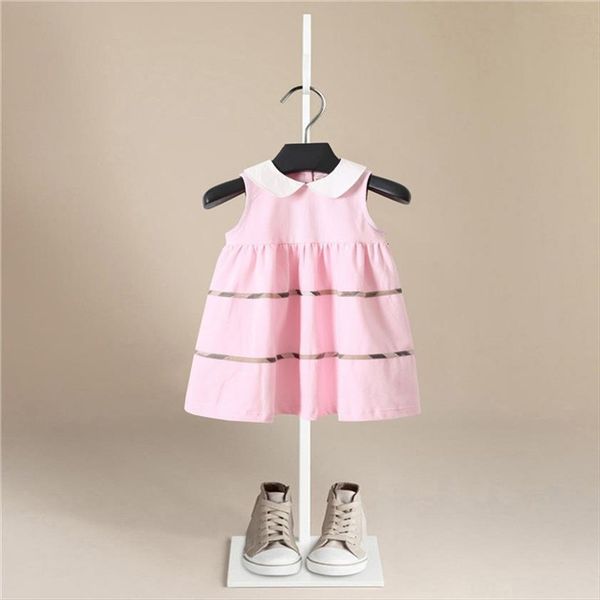 

fashion lapel girls summer girl dresses baby female cotton party clothes princess bebe, Red;yellow