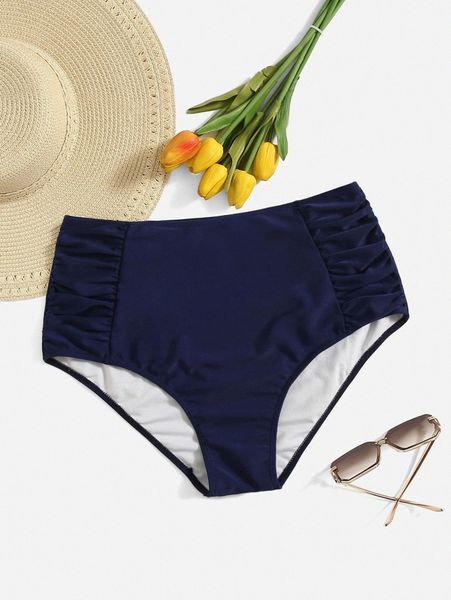 

plus high waisted bikini bottom l0v9#, Black
