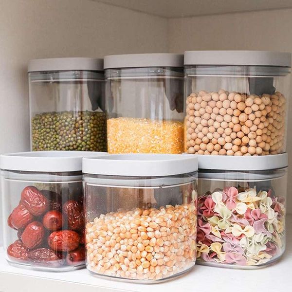 

storage bottles & jars kitchen transparent sealed tank cereal soybean snack nut box plastic household organization