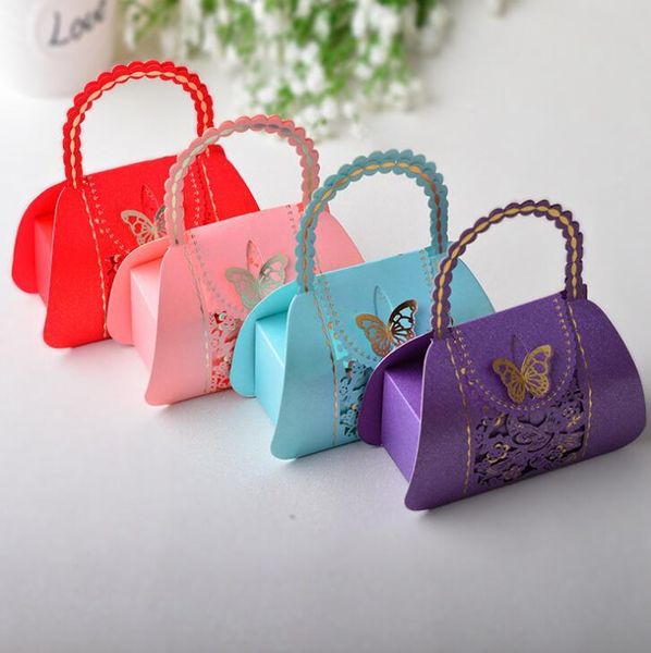 

gift wrap 20pcs color candy bag with handle small bags creative wedding favor box boutique packaging present boxes 12x4.5x14cm