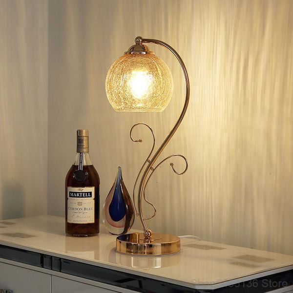 

table lamps european style glass bedroom bedside living room decoration modern desk lamp stand light home deco lighting fixtures