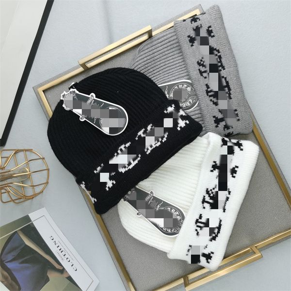 

knitted skull caps 5 colors fashion hats hip hop letter embroidered beanie winter cap, Blue;gray