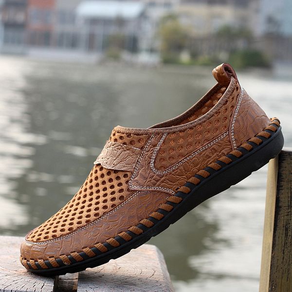 

spring / summer large men's shoes breathable leather mh, Black