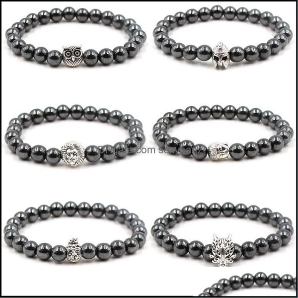 

beaded, strands bracelets jewelry nonmagnetic beaded hand strings mens women elastic environment protection dragon lion head bracelet diy 1, Black