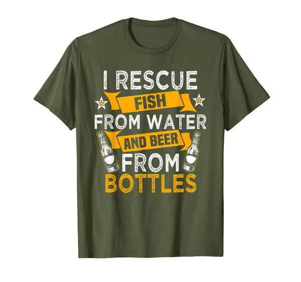

Mens I Rescue Fish From Water And Beer From Bottles T-Shirt, Mainly pictures