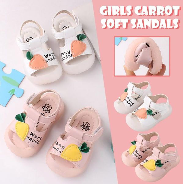 

athletic & outdoor baby shoes toddler girls cartoon radish cute hollow out soft crib kids summer sandals kinderen casual schoenen, Black