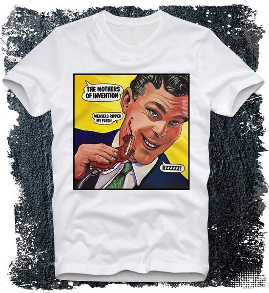 

t-shirt frank zappa weasels ripped my flesh rock cool vintage music, White;black