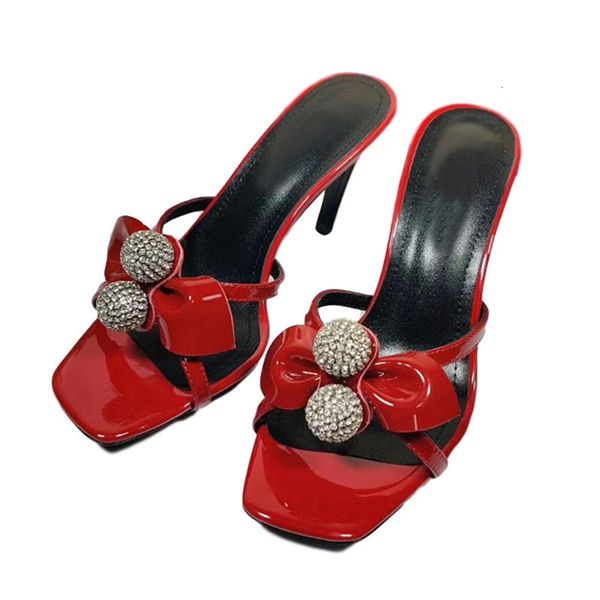 

sandals summer shoes dress slippers shoe woman shiny real leather crystal flowers decor slides outdoor high heel sandals ladies m5, Black