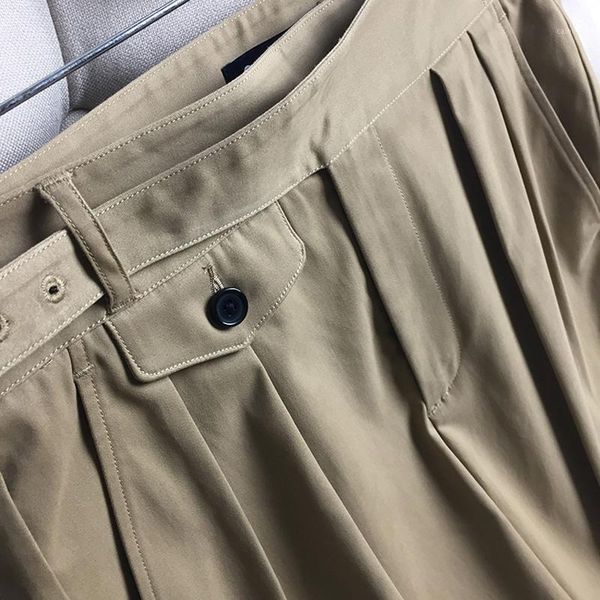 

ankle length khaki gurkha pants for men vintage chino military style trousers summer pleated loose casual male army men's, Black