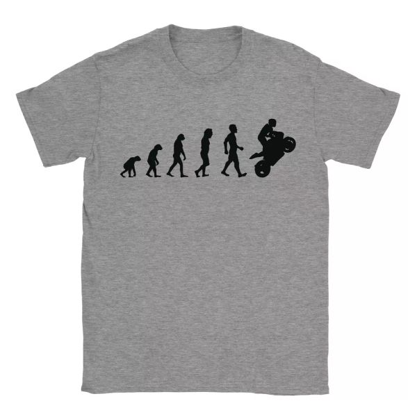 

evolution motorcycle mens t-shirt - motorcycling racing funny birthday gift, White;black