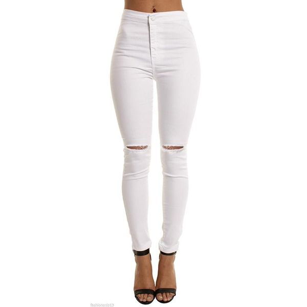 

women's jeans devolove women`s high waist white color basic casual fashion stretch skinny denim jean pants trousers for women bb0006, Blue