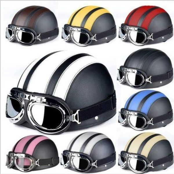 

motorcycle helmets vintage half helmet riding mask offroad hard hat with goggles breathable protective safety