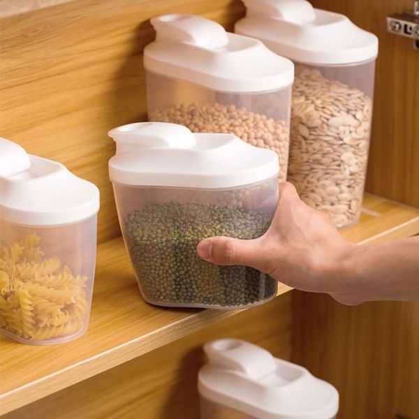 

grade plastic sealed kitchen cereals storage bottle transparent canister keep fresh jar bottles & jars