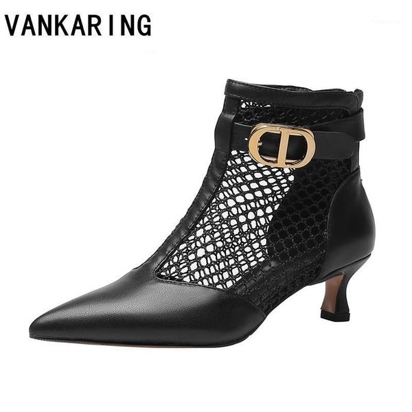 

dress shoes spring summer leather ankle boots high heel pumps women fashion heels luxury party woman1, Black