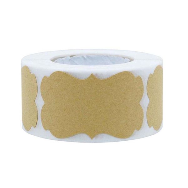 

gift wrap 2021 250pcs/roll diy blank kraft label handmade baking seal stickers tag for jar