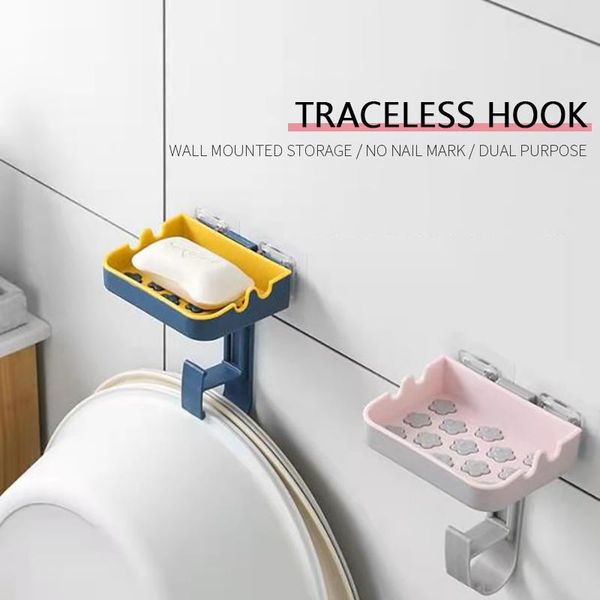 

soap dishes wall-mounted suction cup box punch drain rack simple dish for bathroom toilet creative design practical
